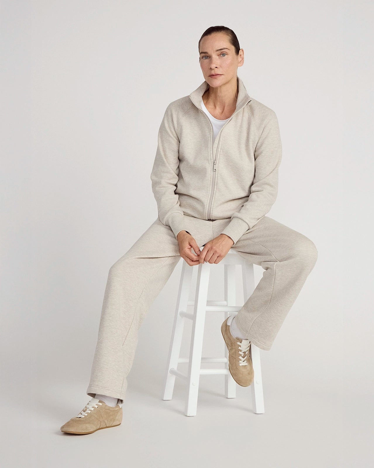 The Soft Warm GRS Certified Recycled Polyester + Organic Cotton Fleece Pant - Nacreous Clouds