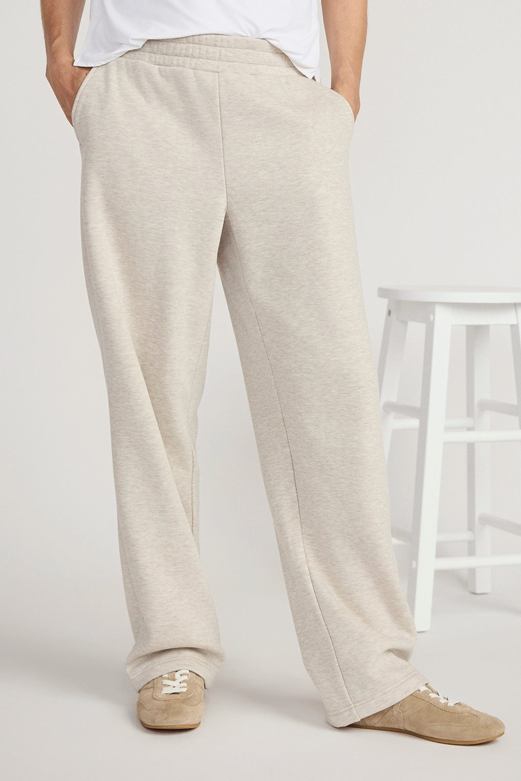 The Soft Warm GRS Certified Recycled Polyester + Organic Cotton Fleece Pant - Nacreous Clouds