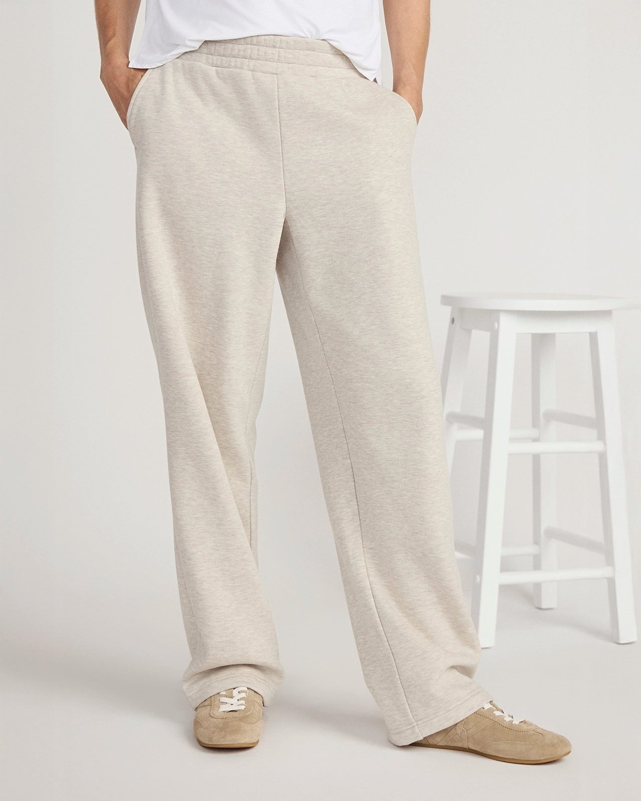 The Soft Warm GRS Certified Recycled Polyester + Organic Cotton Fleece Pant - Nacreous Clouds