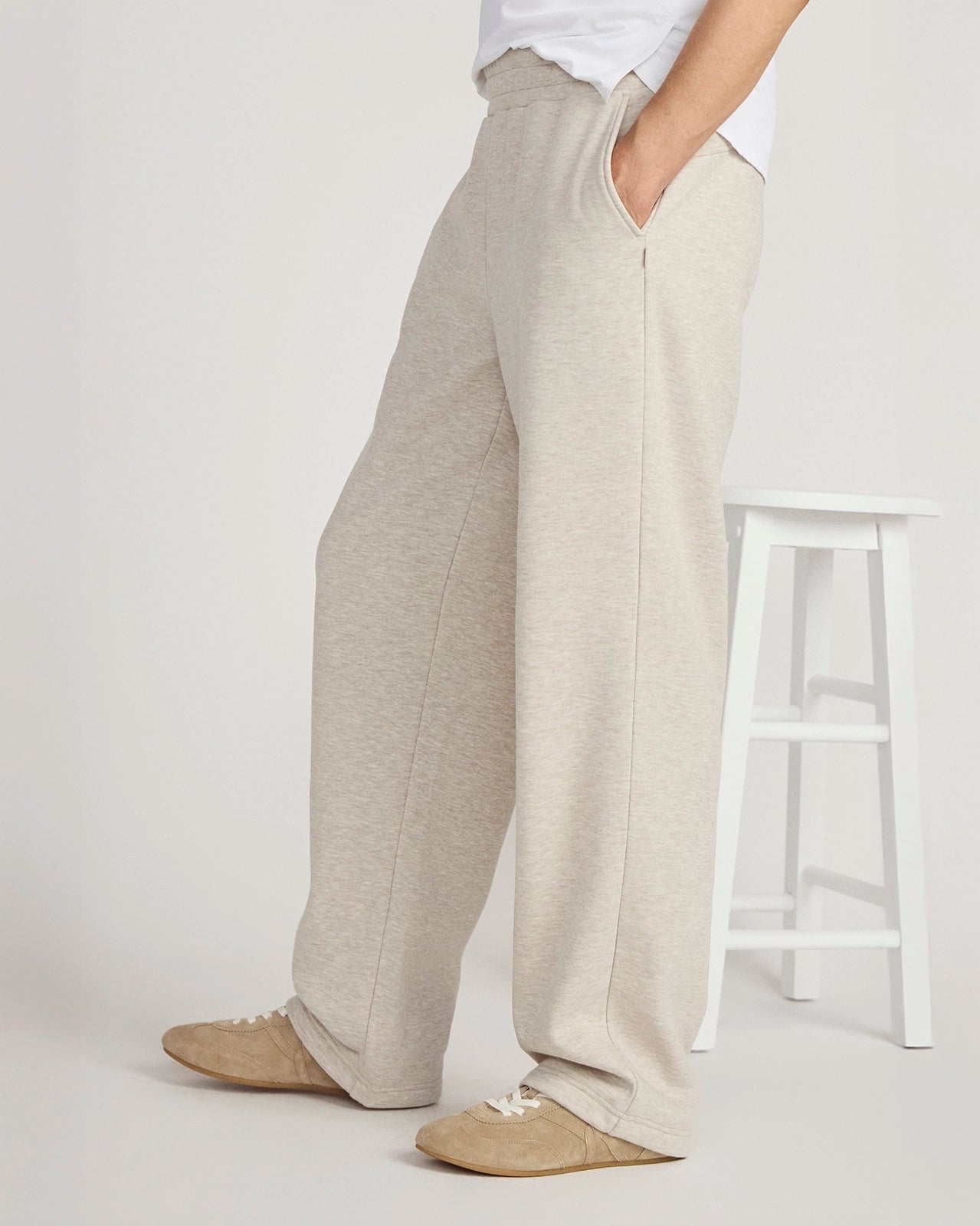 The Soft Warm GRS Certified Recycled Polyester + Organic Cotton Fleece Pant - Nacreous Clouds