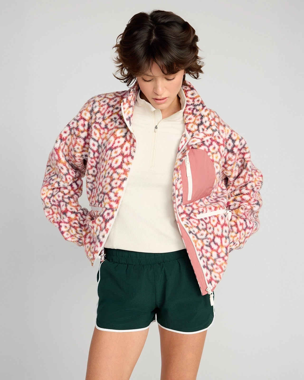 The Built-In Liner GRS Certified Recycled Poly 3" Run Short - Pine Grove/White