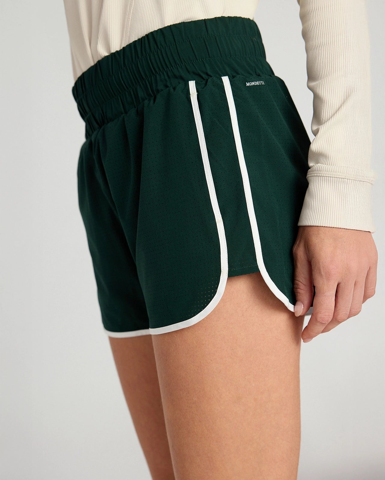 The Built-In Liner GRS Certified Recycled Poly 3" Run Short - Pine Grove/White