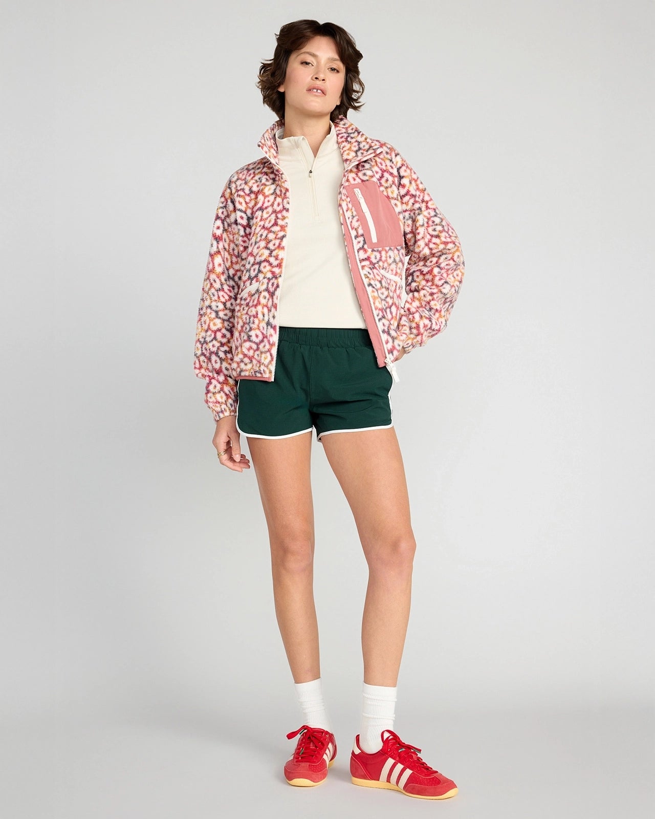 The Built-In Liner GRS Certified Recycled Poly 3" Run Short - Pine Grove/White