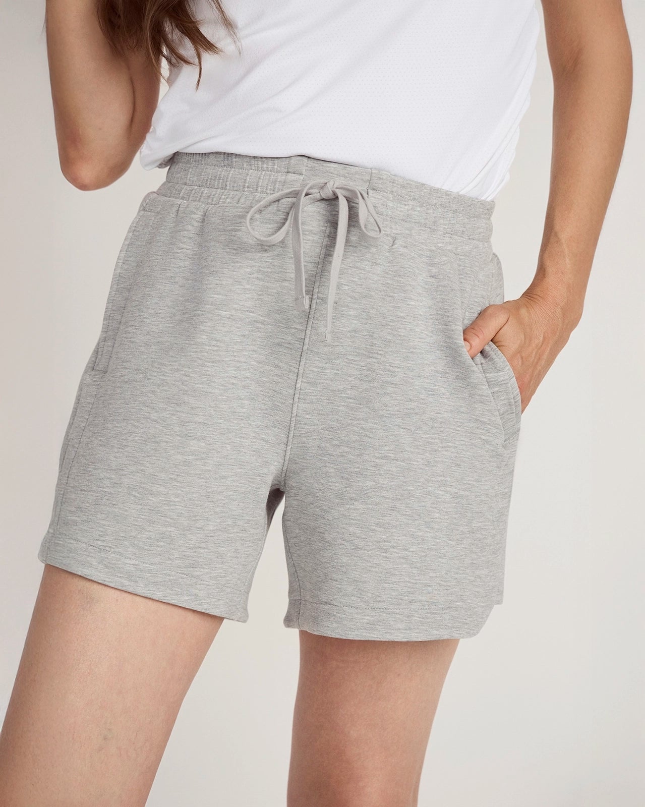 The Breathable GRS Certified Recycled Polyester + Modal 5" Short - Lt Heather Grey