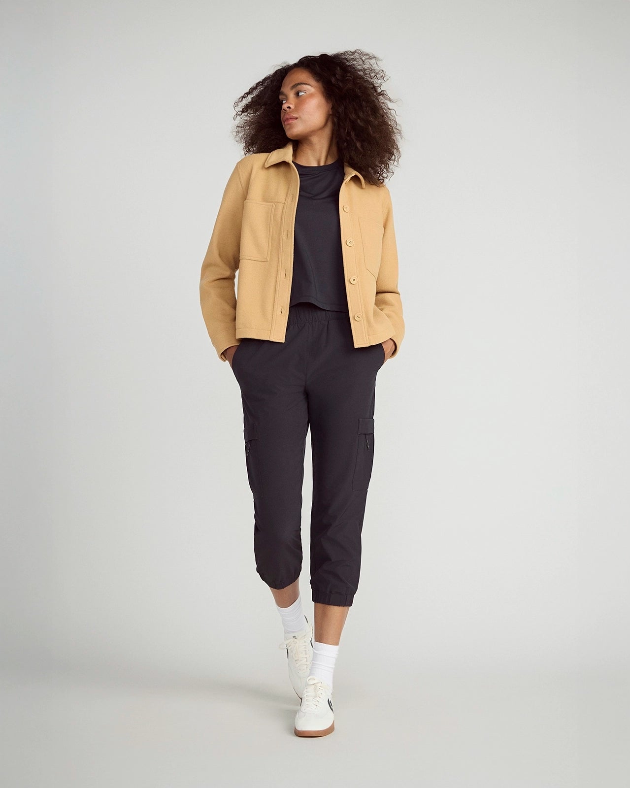 The Light Stretch GRS Certified Recycled Polyester Capri - Black