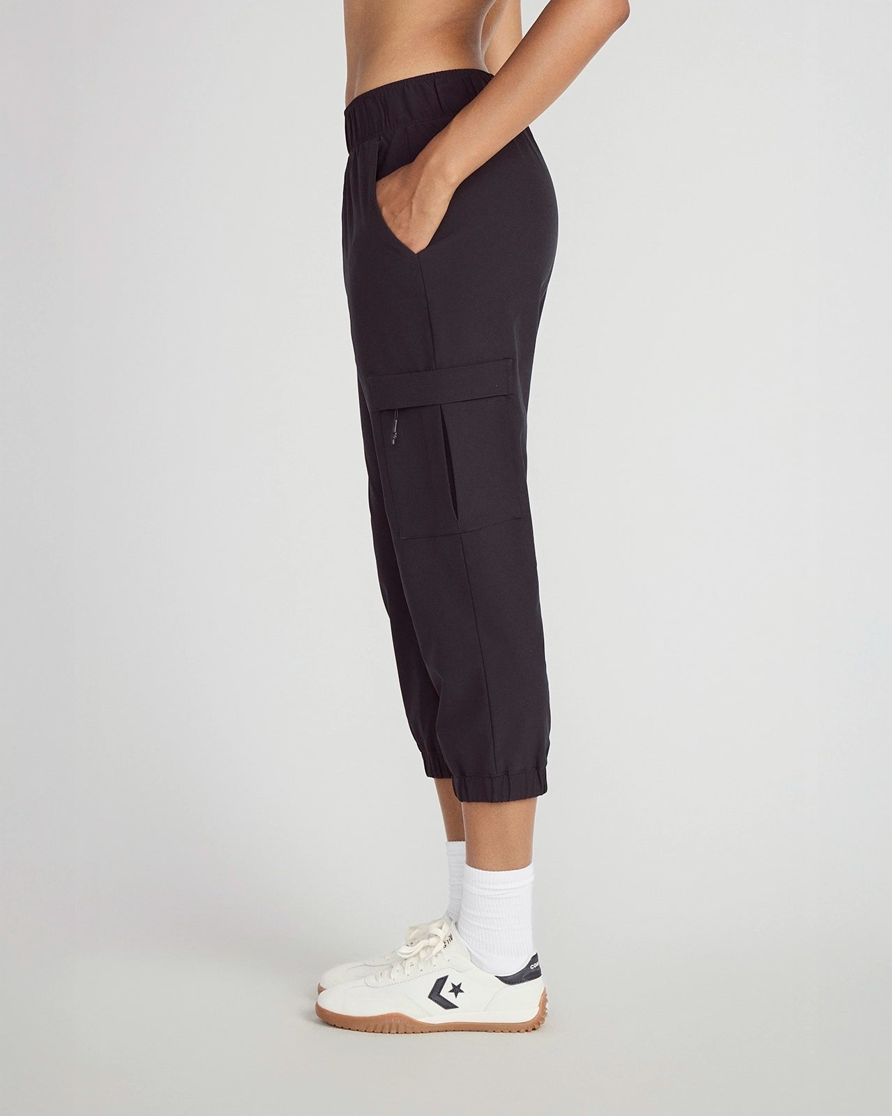 The Light Stretch GRS Certified Recycled Polyester Capri - Black