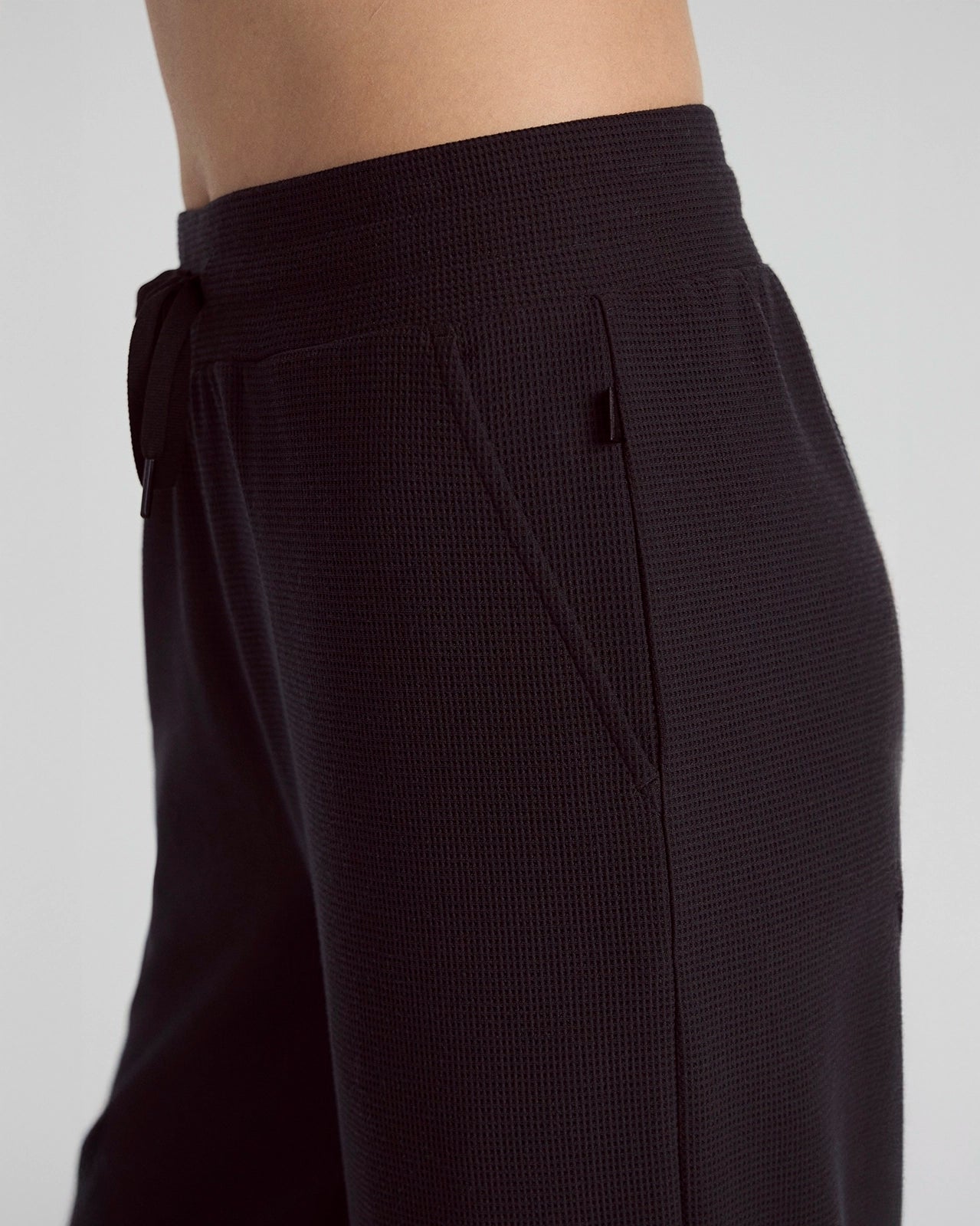 The Light Stretch GRS Certified Recycled Polyester Waffle Capri - Black