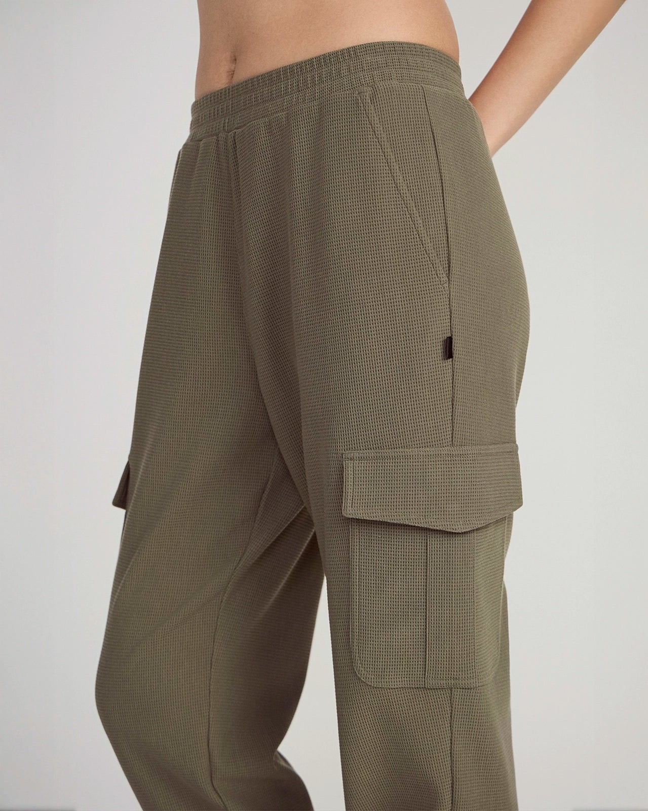 The Light Stretch GRS Certified Recycled Polyester Waffle Jogger - Dusty Olive