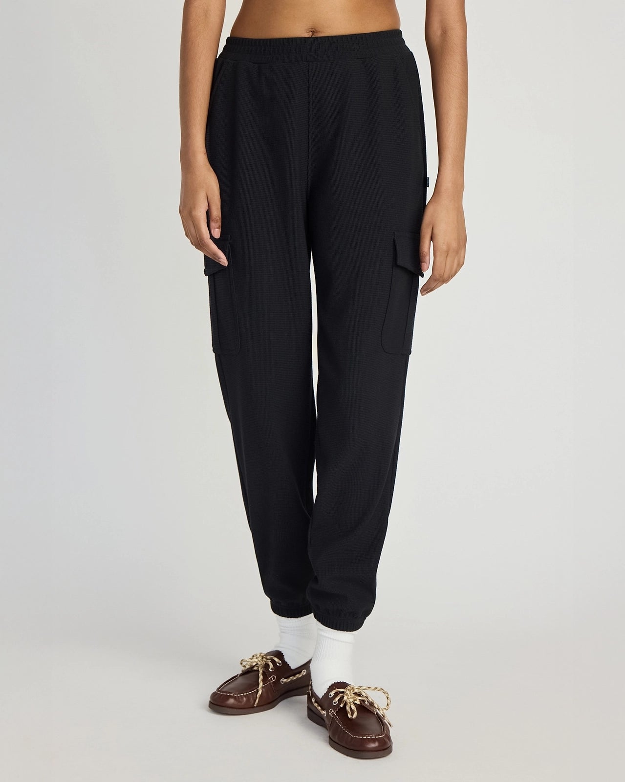 The Light Stretch GRS Certified Recycled Polyester Waffle Jogger - Black