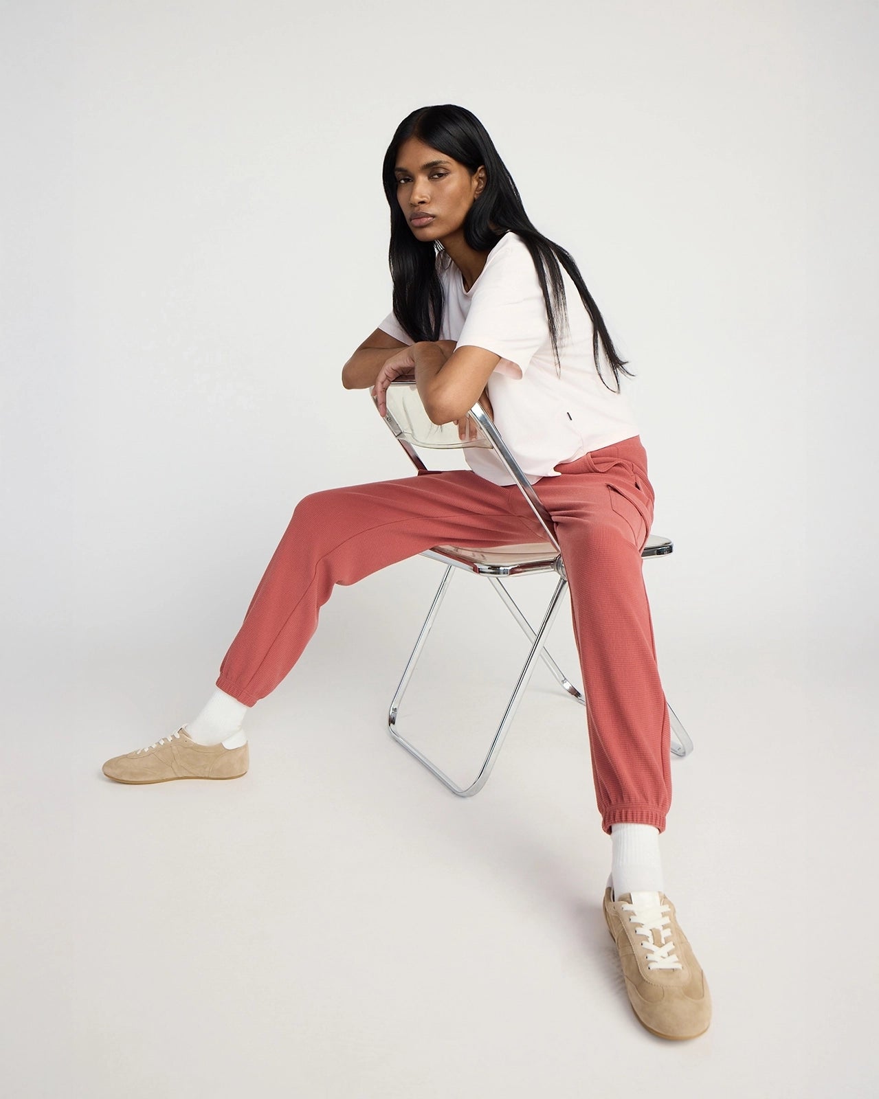 The Light Stretch GRS Certified Recycled Polyester Waffle Jogger - Marsala