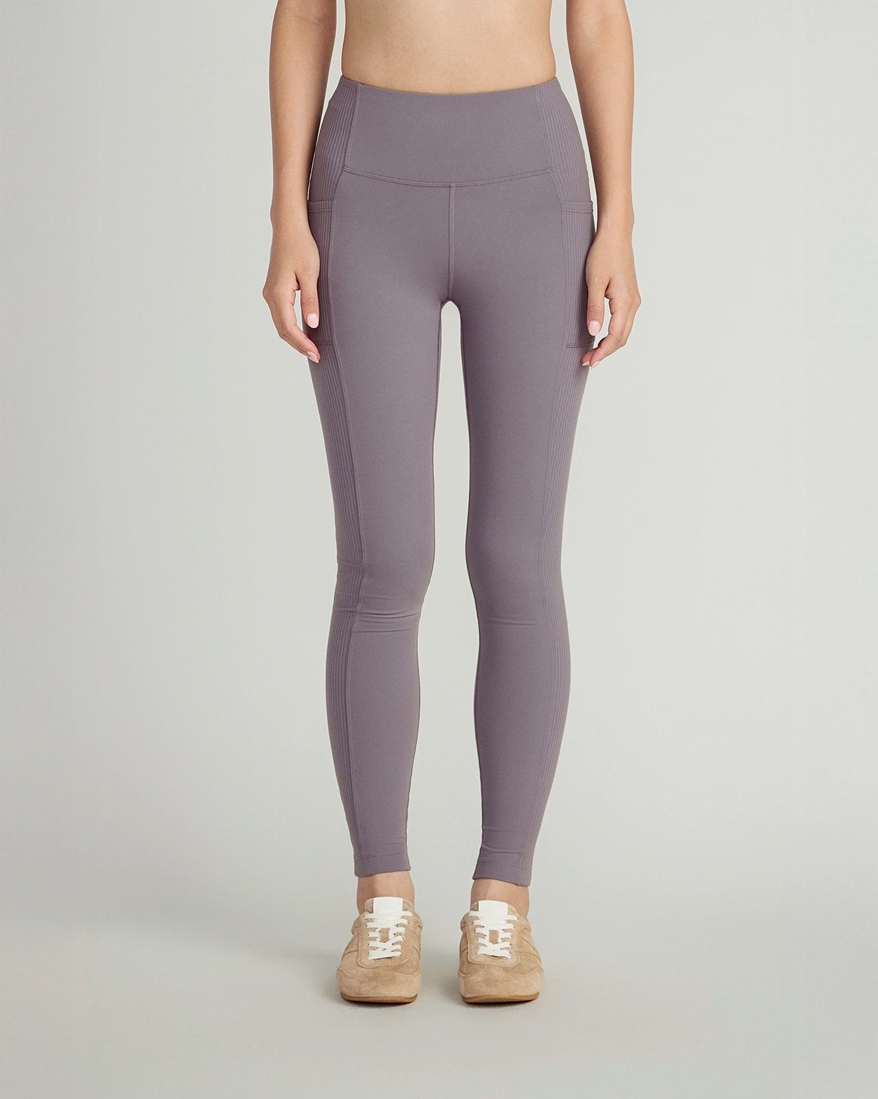 The Active Stretch GRS Certified Recycled Nylon Piping Detail Legging - Purple