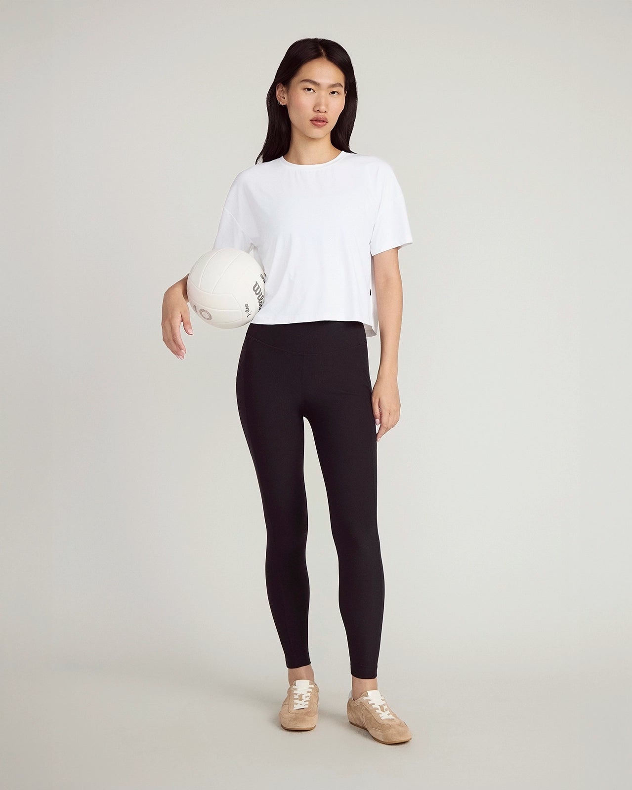 The Active Stretch GRS Certified Recycled Polyester Mesh Panel Legging - Black
