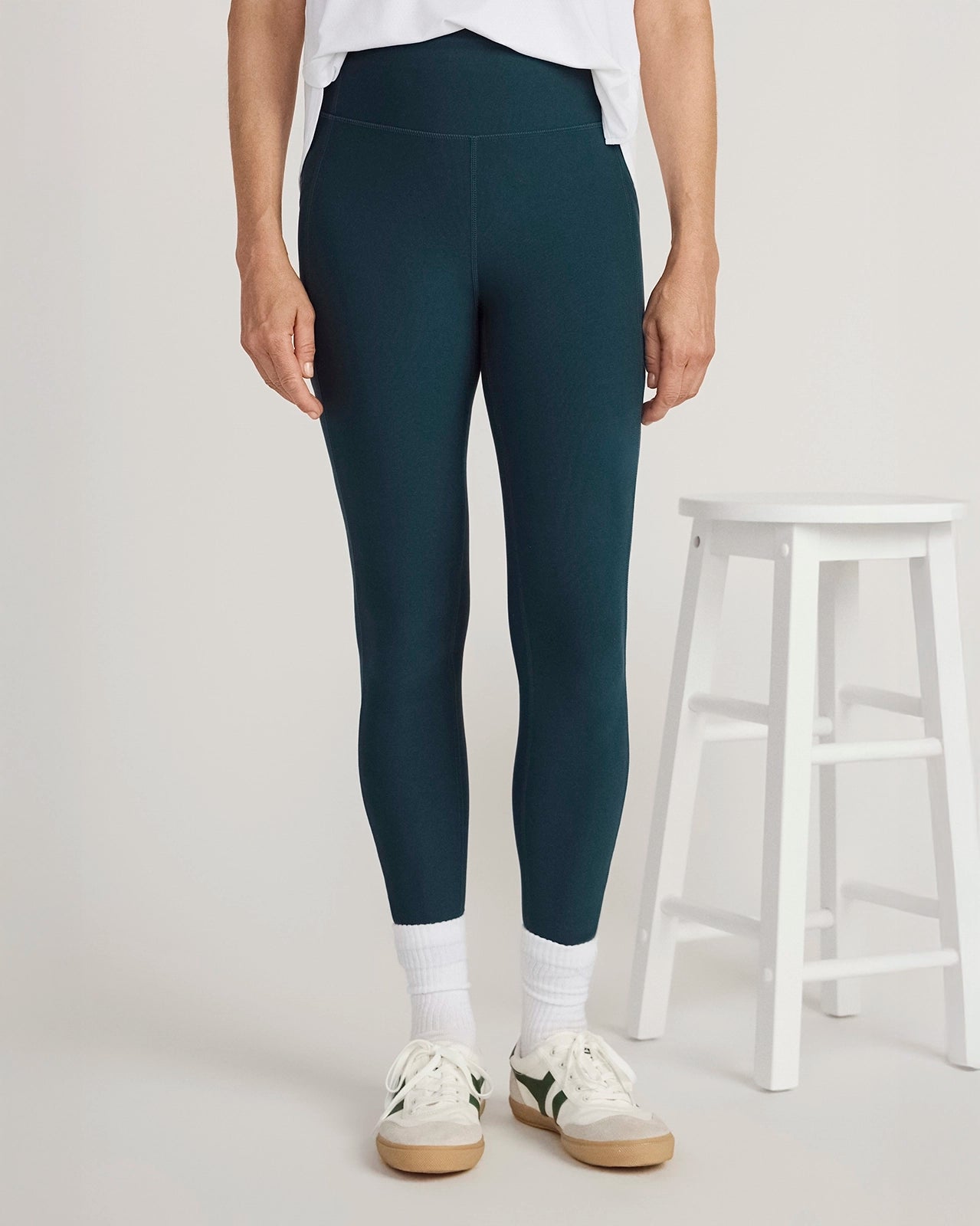 The Active Stretch GRS Certified Recycled Polyester Mesh Panel Legging - Dark Sea