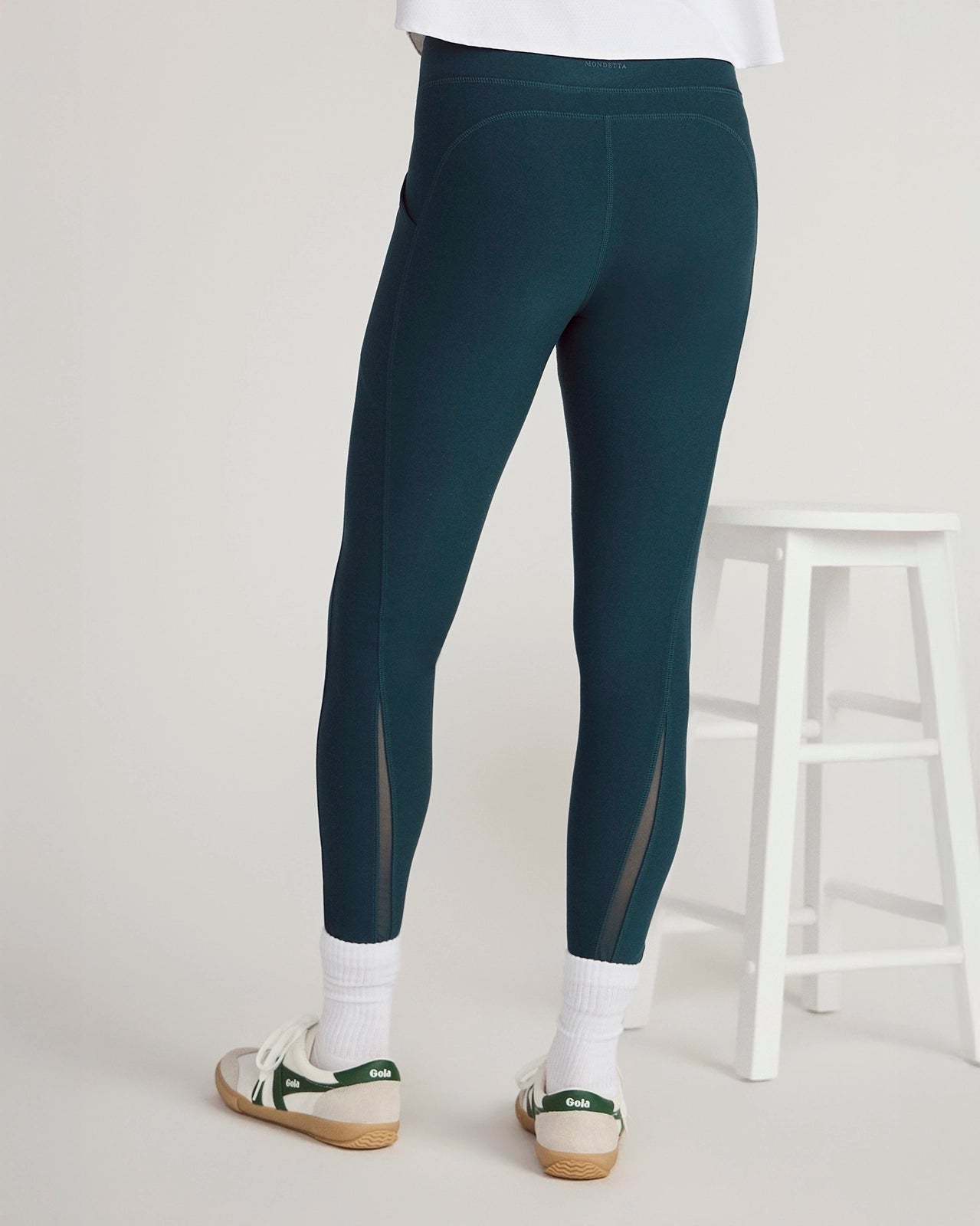 The Active Stretch GRS Certified Recycled Polyester Mesh Panel Legging - Dark Sea