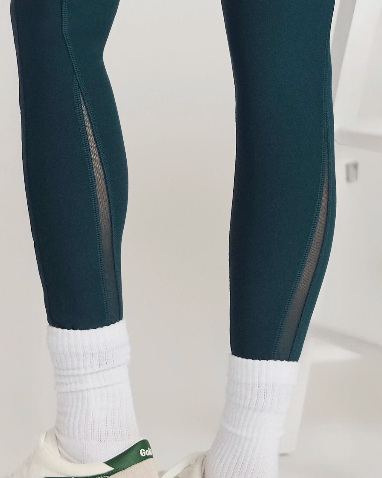 The Active Stretch GRS Certified Recycled Polyester Mesh Panel Legging - Dark Sea