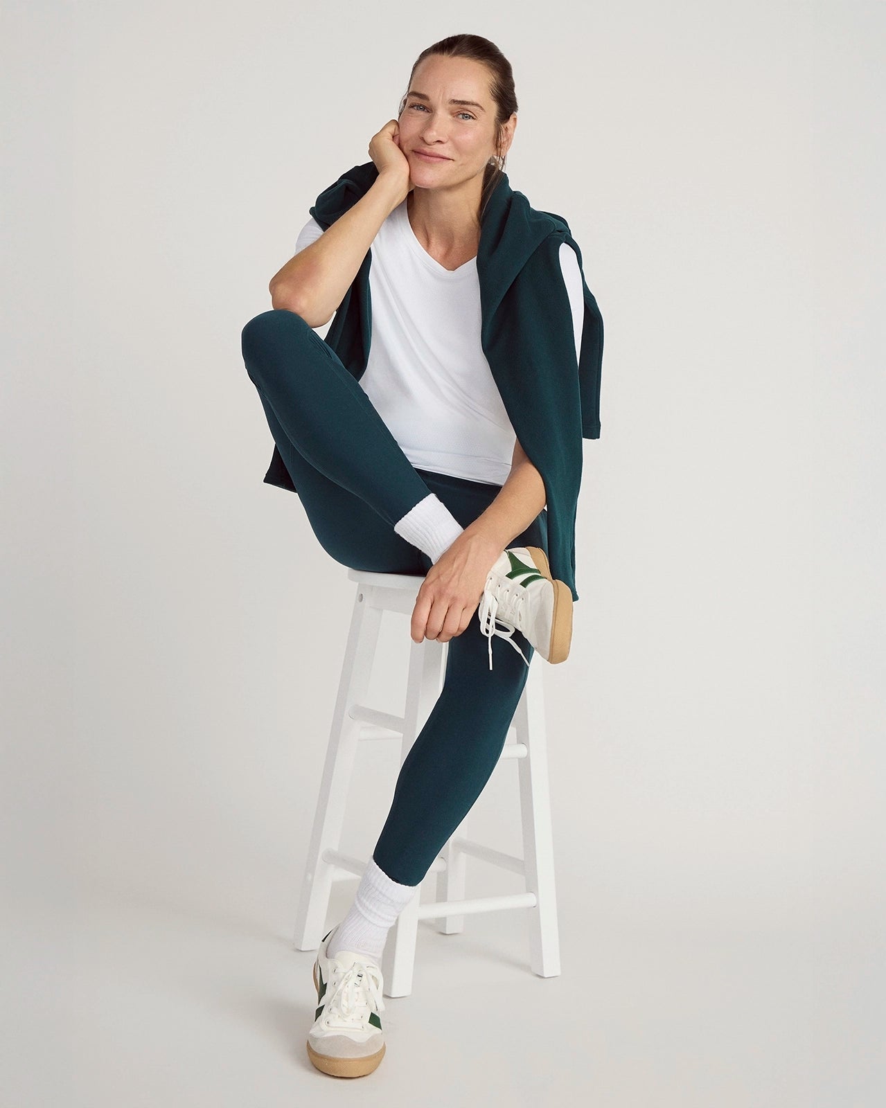 The Active Stretch GRS Certified Recycled Polyester Mesh Panel Legging - Dark Sea