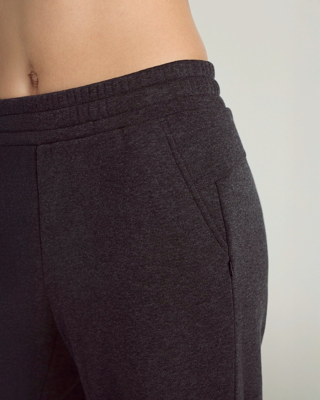 The Soft Warm GRS Certified Recycled Polyester + Organic Cotton Fleece Pant - Black