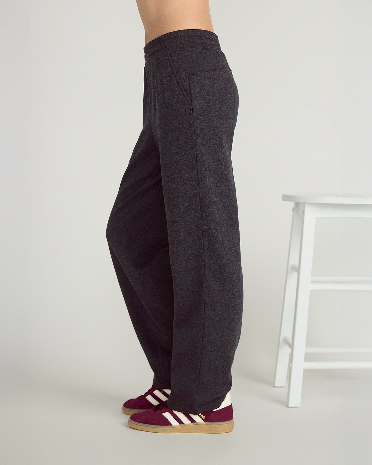 The Soft Warm GRS Certified Recycled Polyester + Organic Cotton Fleece Pant - Black