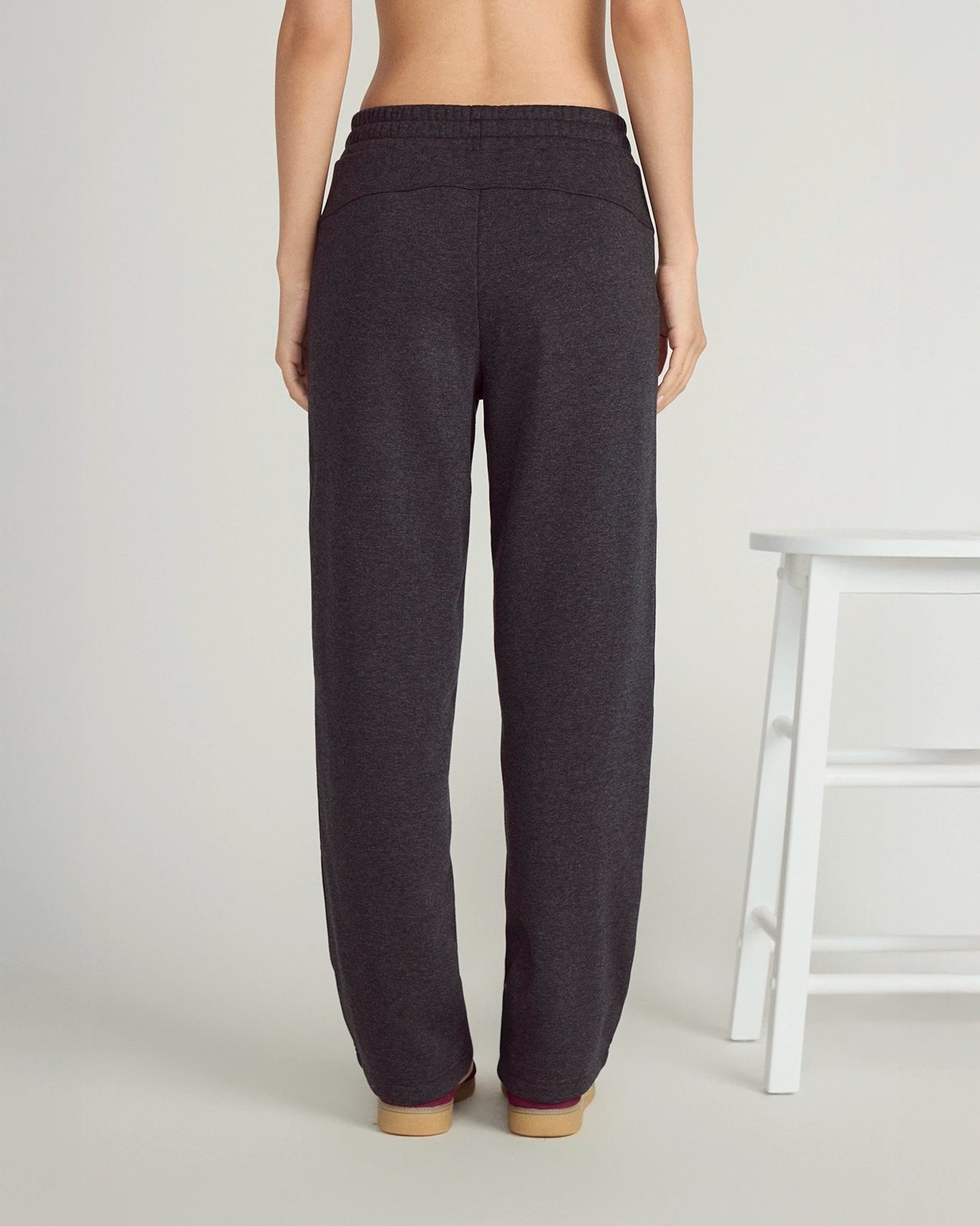 The Soft Warm GRS Certified Recycled Polyester + Organic Cotton Fleece Pant - Black