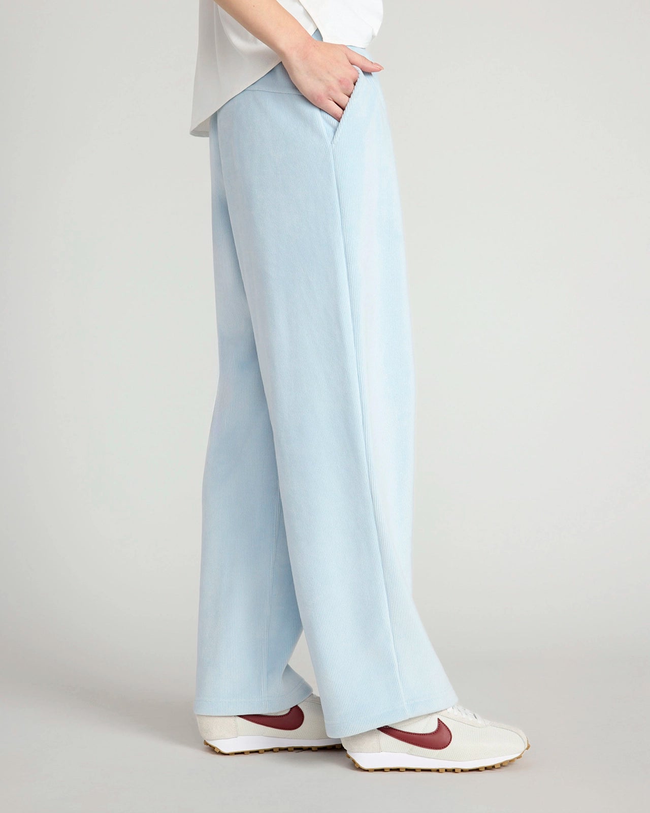 The Warm Stretch GRS Certified Recycled Poly Corduroy Pant - Light Blue