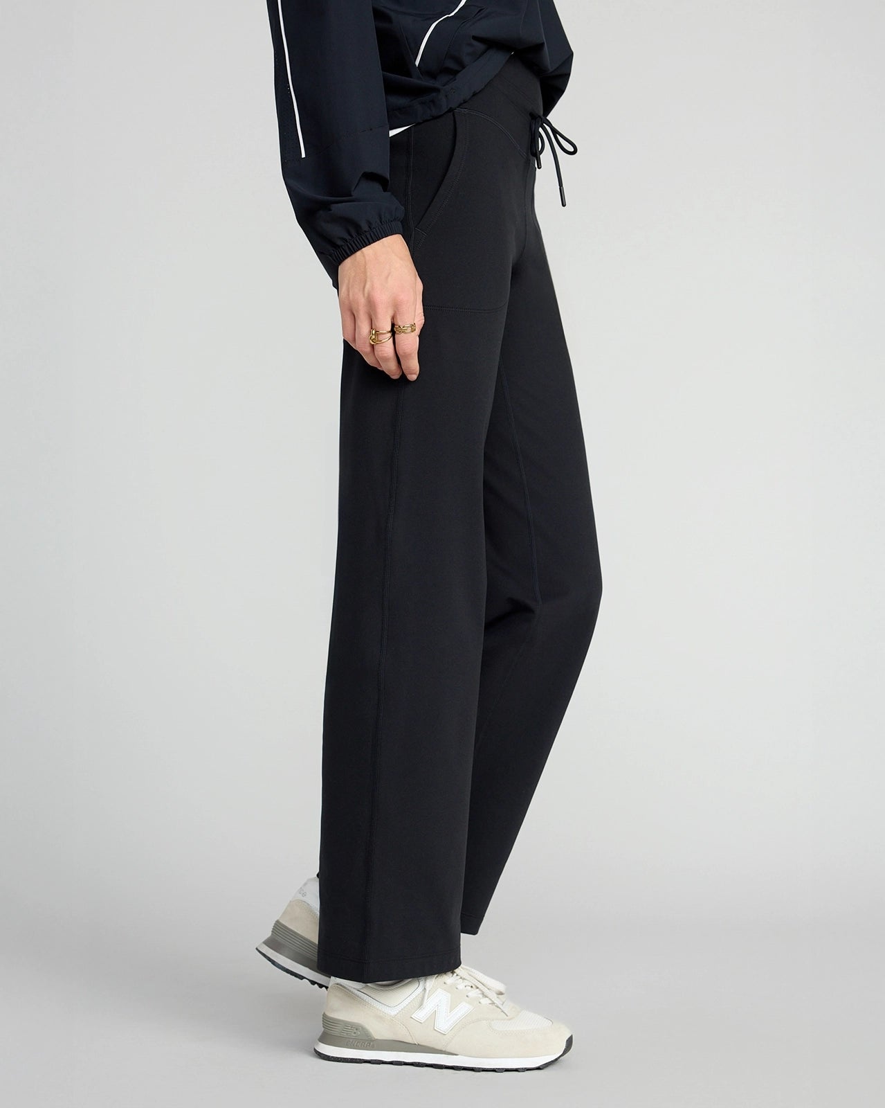 The Warm Stretch GRS Certified Recycled Poly Straight Leg Pant - Black