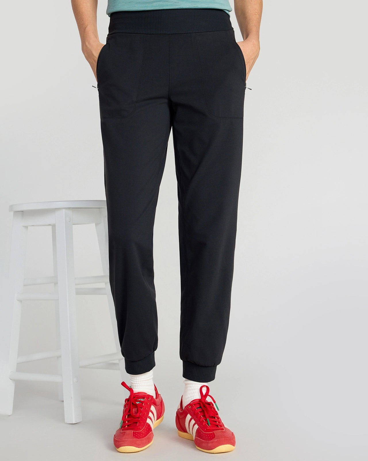 The Buttery Soft GRS Certified Recycled Nylon Mixed Media Jogger - Black