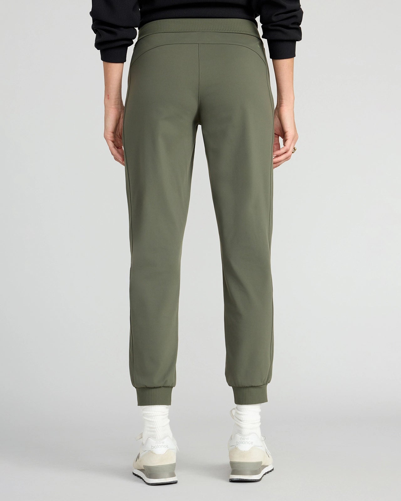 The Buttery Soft GRS Certified Recycled Nylon Mixed Media Jogger - Kambaba Green