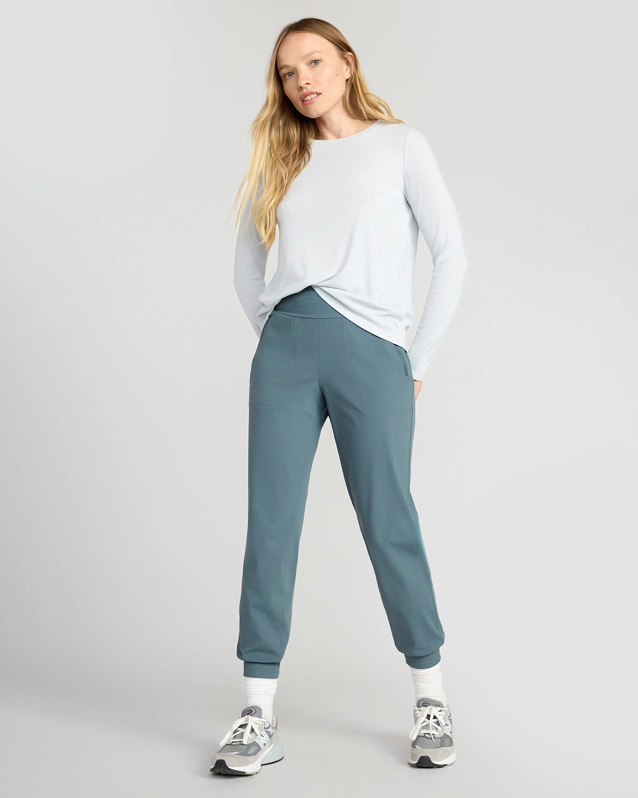 The Buttery Soft GRS Certified Recycled Nylon Mixed Media Jogger - Dark Slate