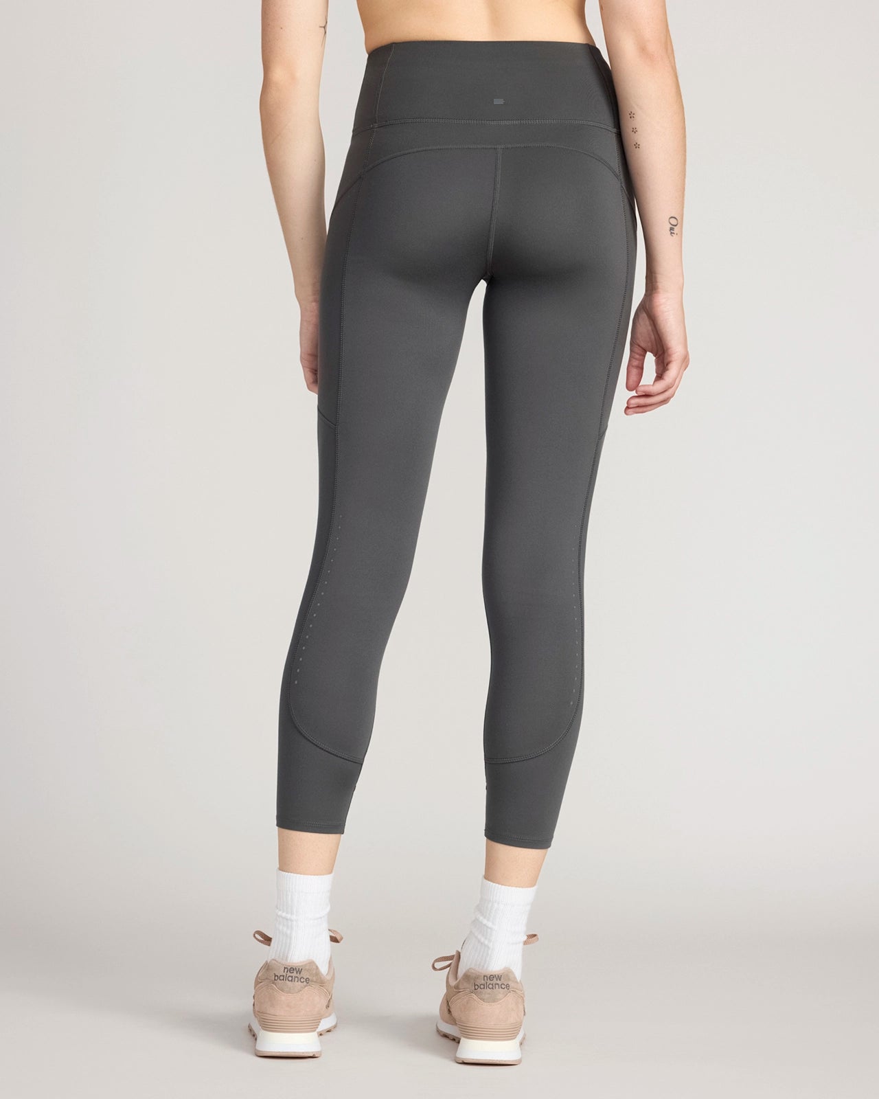 The Active GRS Certified Recycled Poly Reflective Capri Legging - Grey