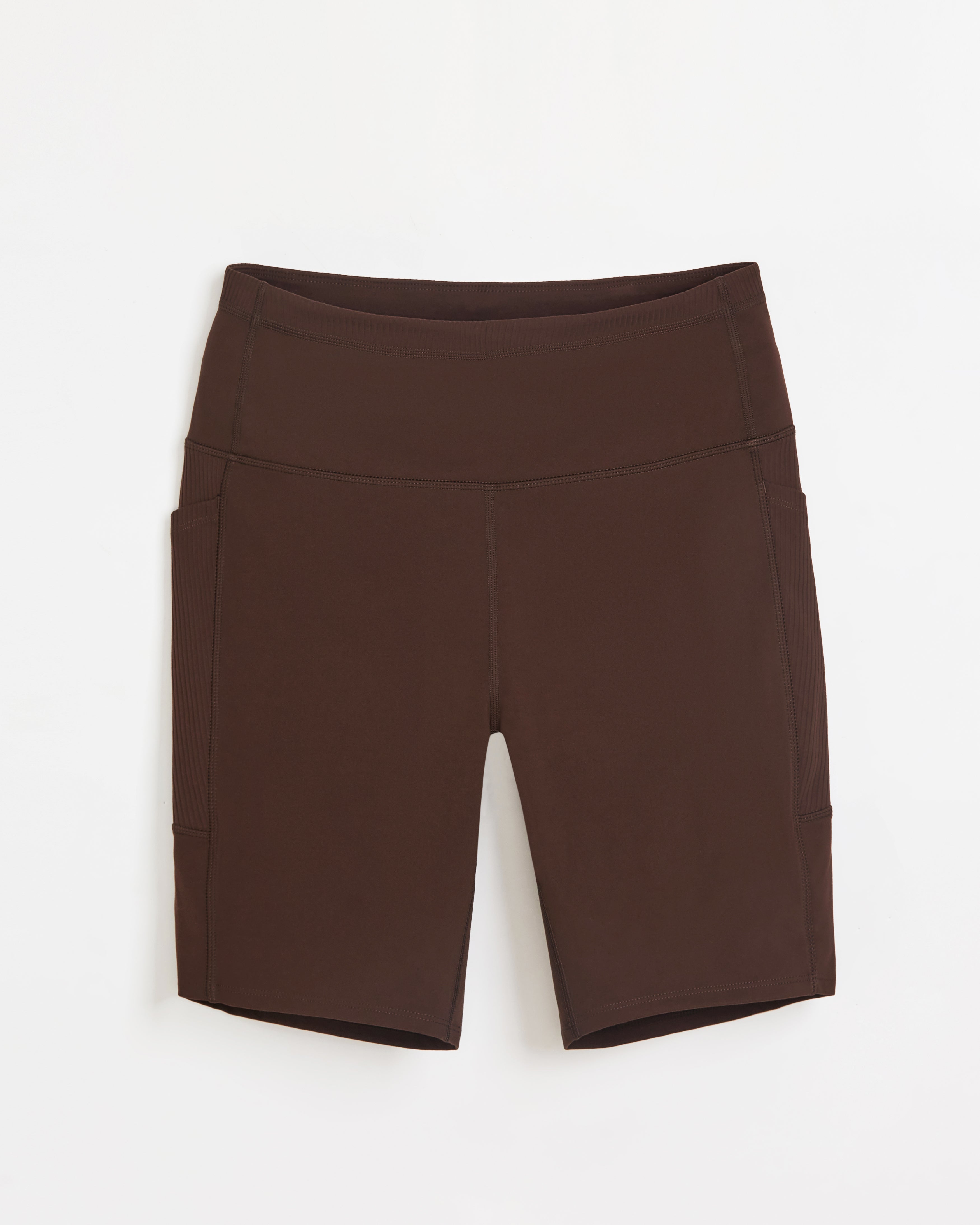 The Active Curved Seams Biker Short - Brown