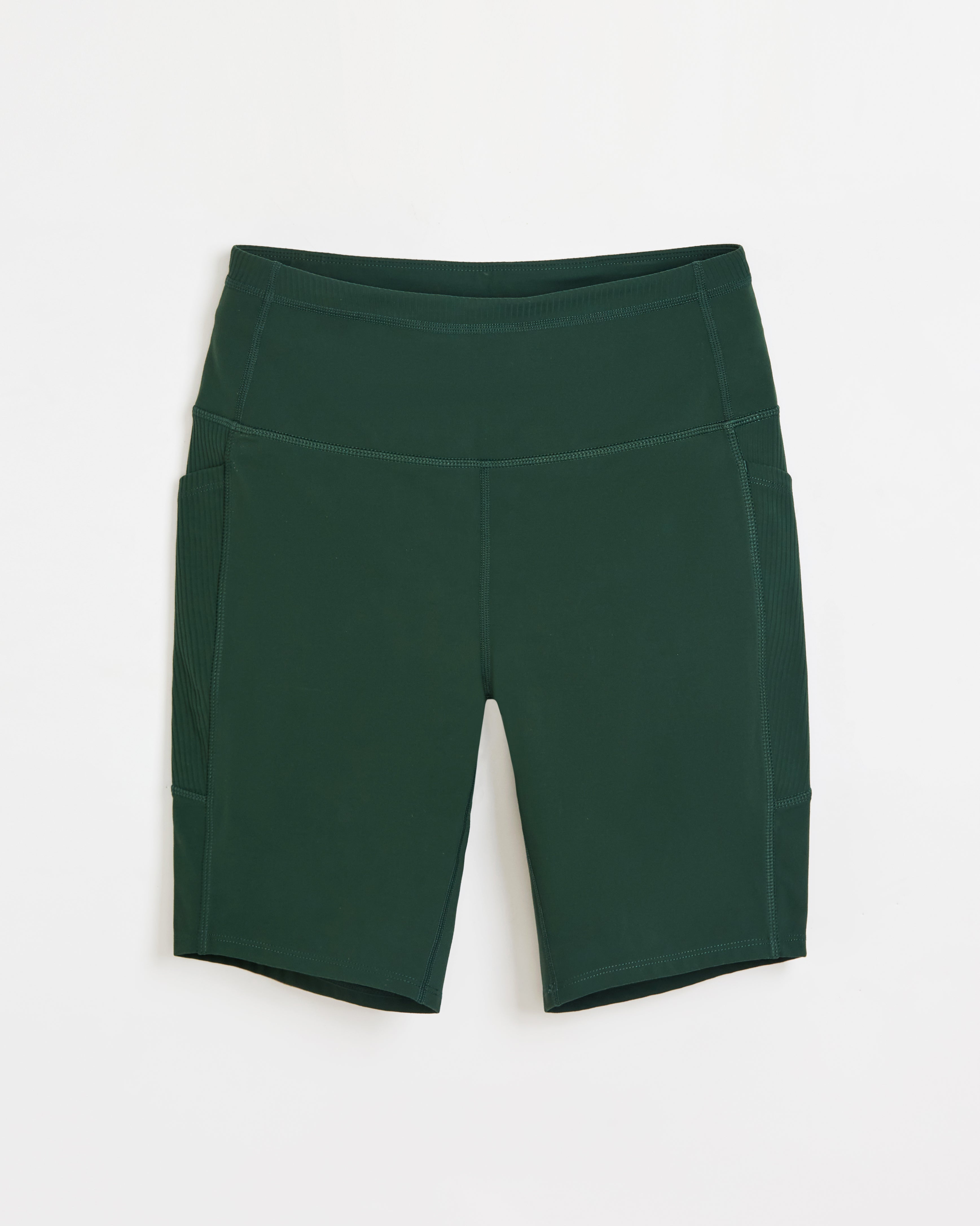 The Active Curved Seams Biker Short - Deep Green