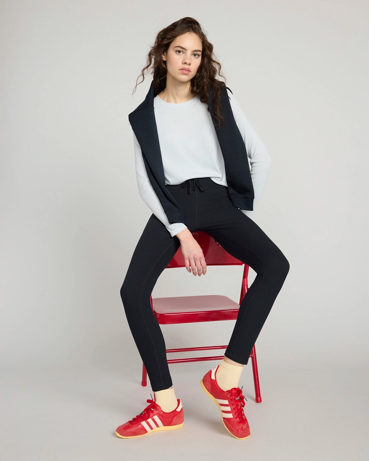 The Ribbed GRS Certified Recycled Poly Cold Gear Legging - Black