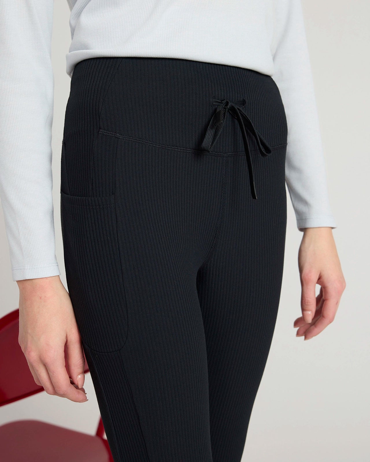 The Ribbed GRS Certified Recycled Poly Cold Gear Legging - Black