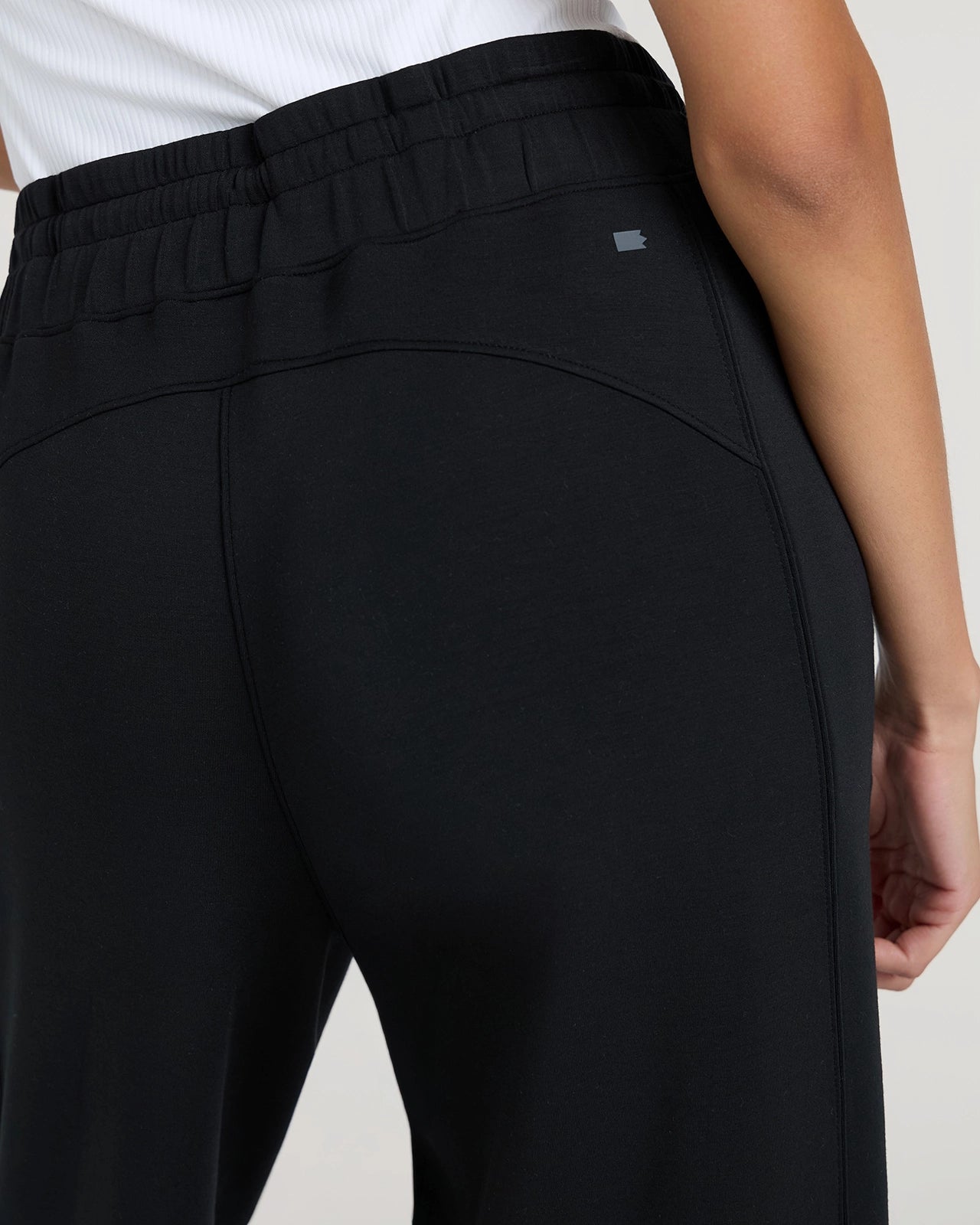 The Soft Luxe Tech Fleece Wide Leg Pant - Jet Black