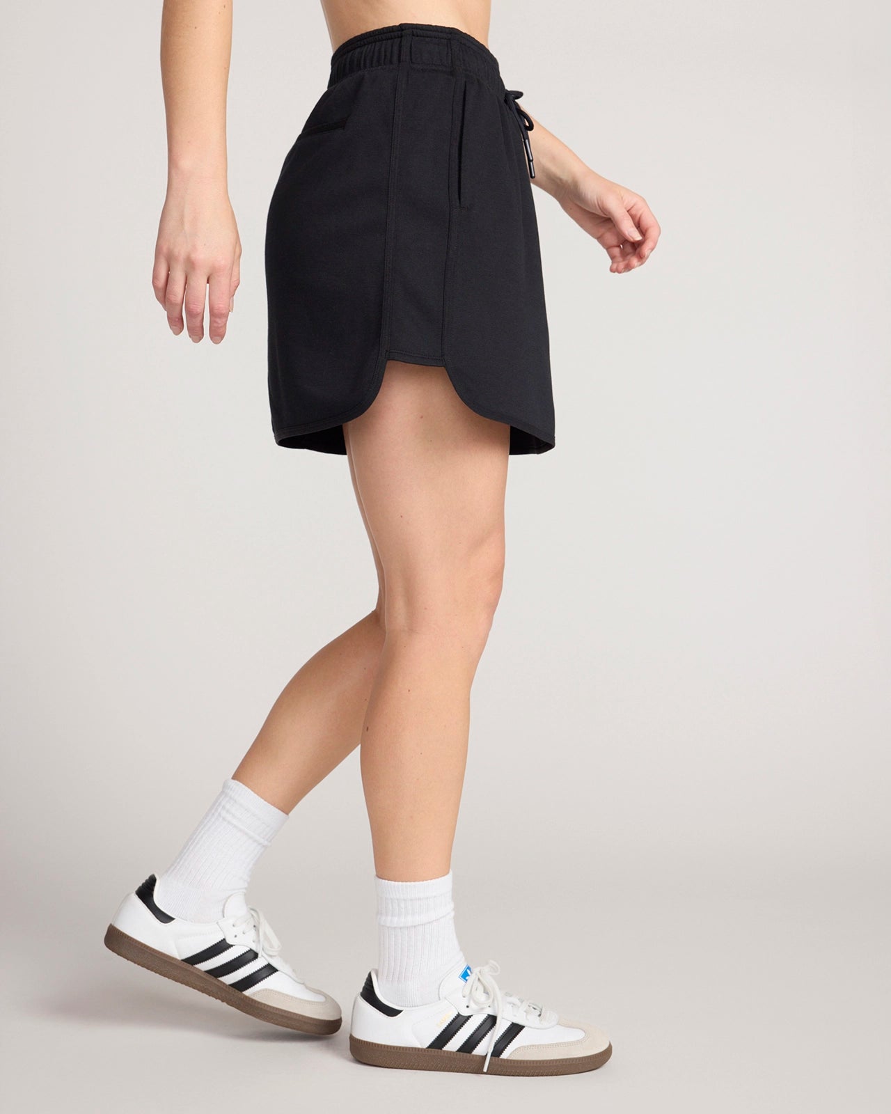 The Active Contrast Panel Pique Skort - Black