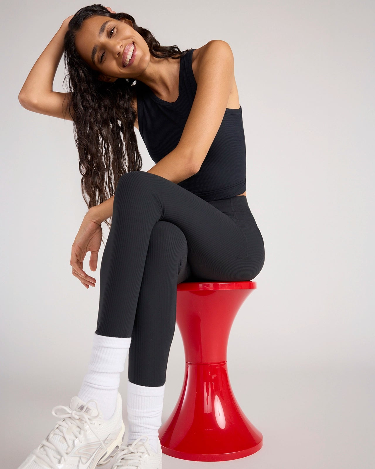 The Active Ribbed Legging - Black
