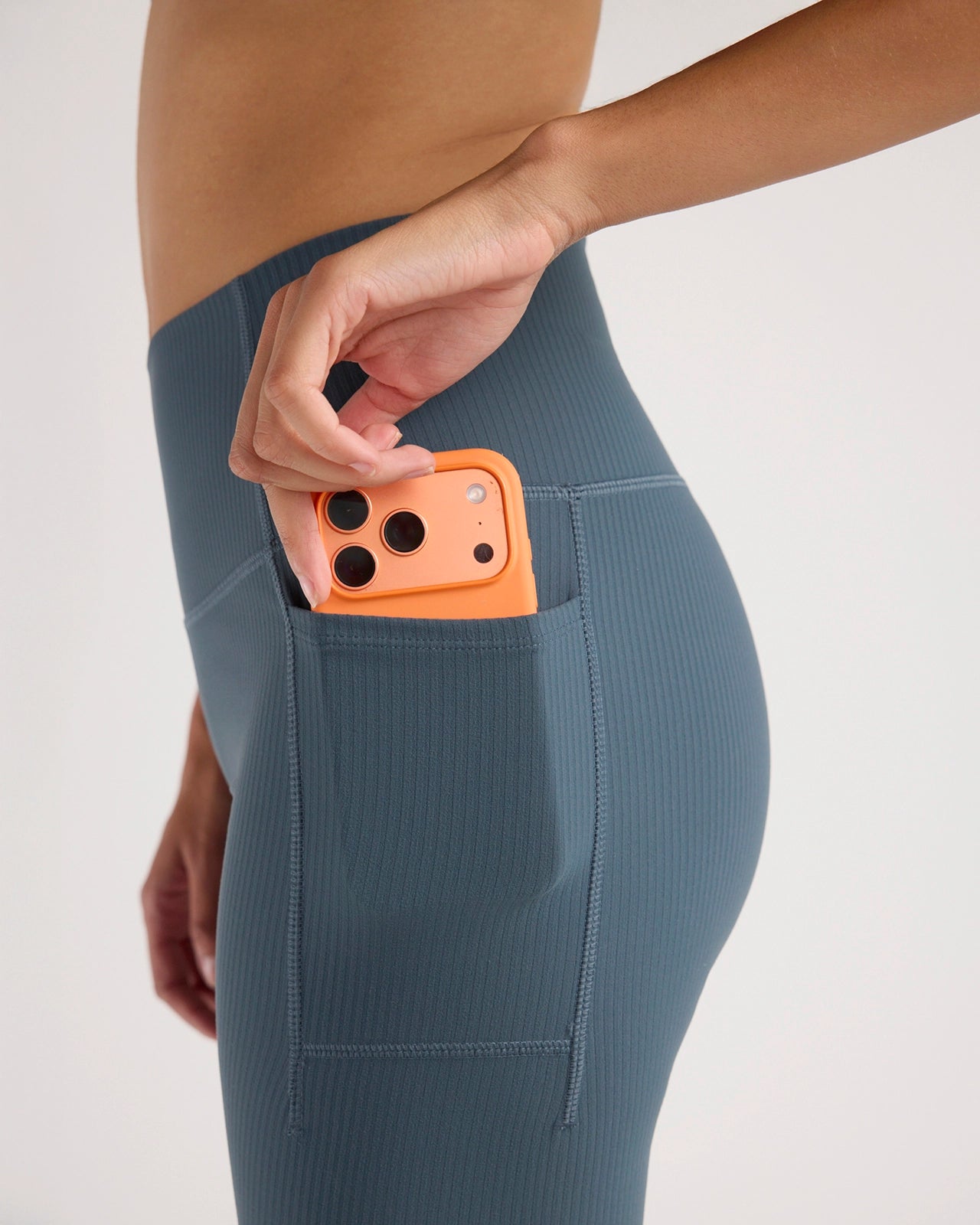 The Active Ribbed Legging - Dark Slate