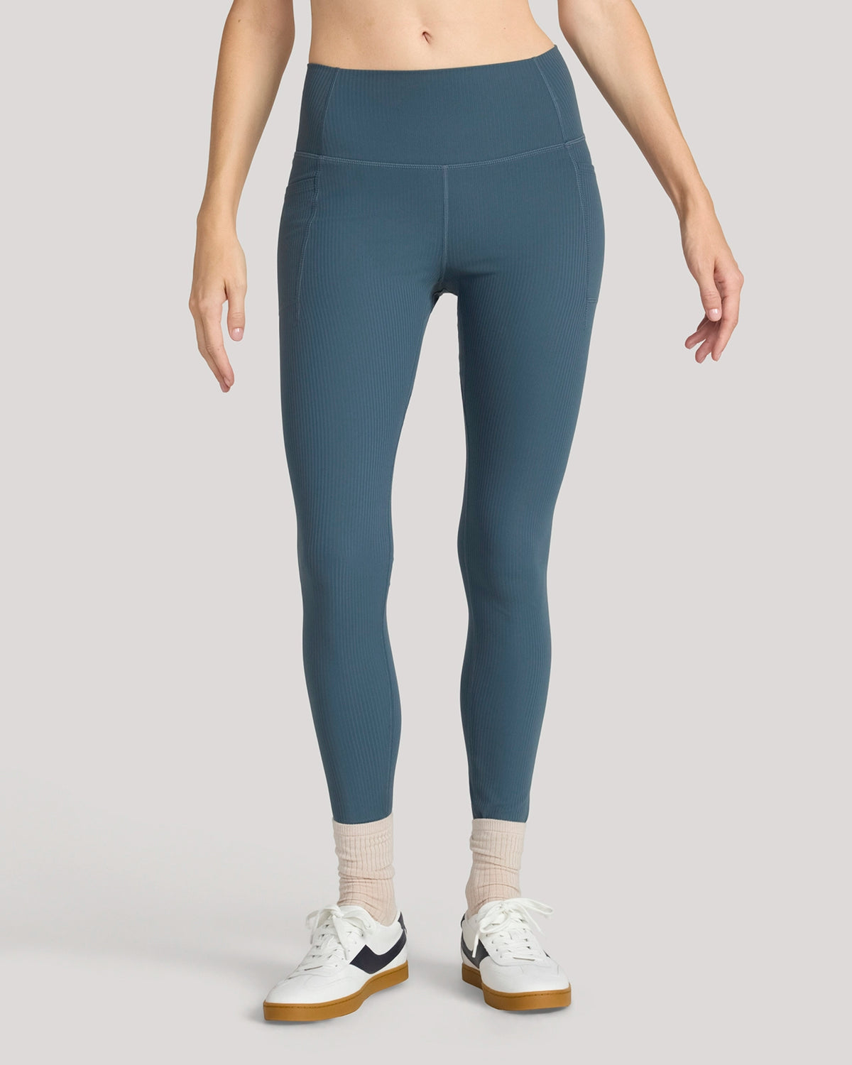 The Active Ribbed Legging - Dark Slate