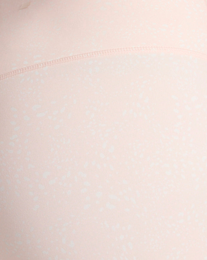 The Active GRS Certified Recycled Poly Printed Cross-Back Bra with Mesh - Light Pink Abstract Dot Print