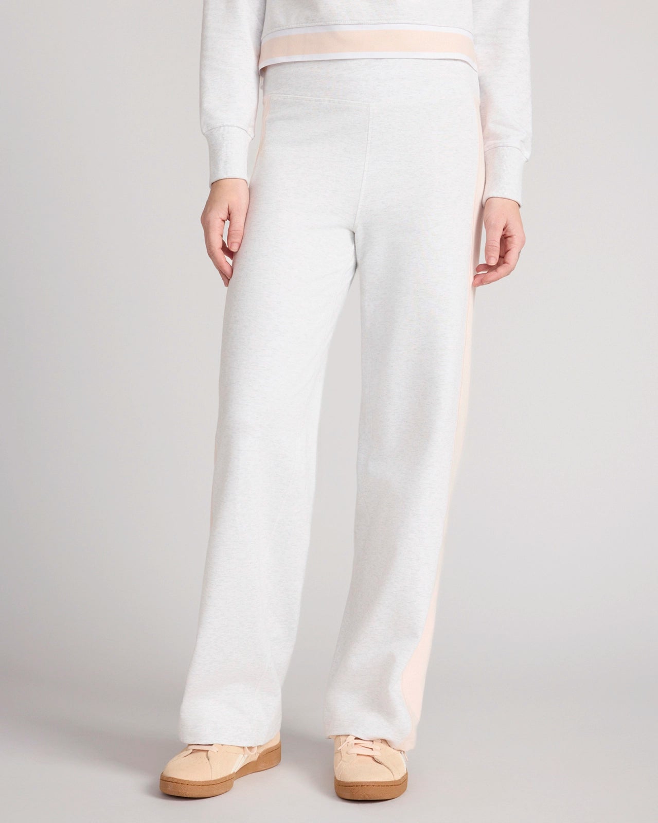 The Soft Luxe GRS Certified Recycled Poly French Terry Straight Leg Pant - Heather Gray