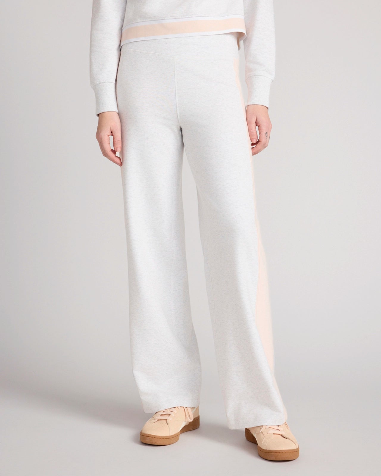 The Soft Luxe GRS Certified Recycled Poly French Terry Straight Leg Pant - Heather Gray