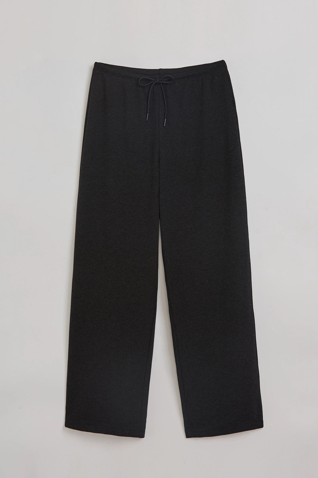 The Organic Cotton Club Waffle Wide-Leg Pant - Black