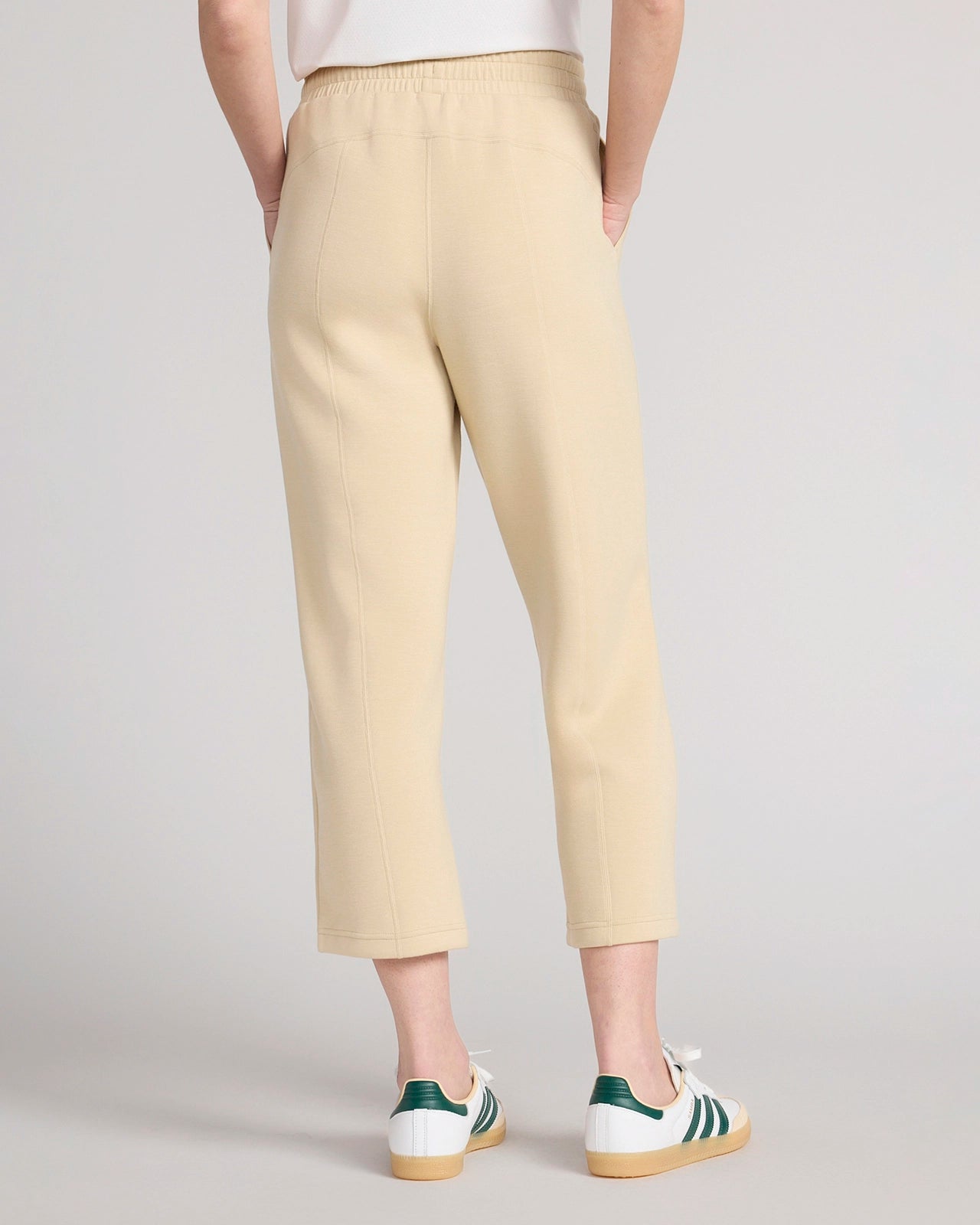 The Soft Luxe GRS Certified Recycled Poly TENCEL™ Modal Tech Fleece Capri - Brown Rice