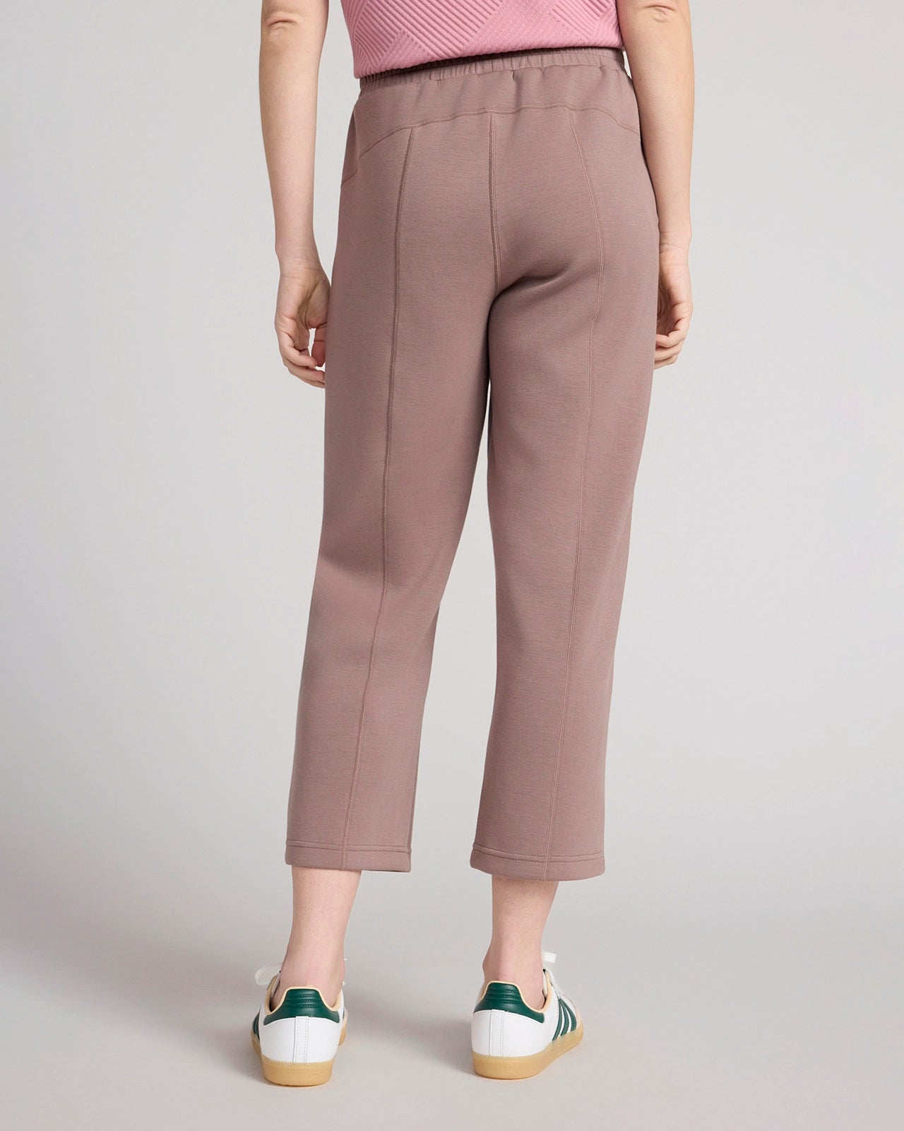 The Soft Luxe GRS Certified Recycled Poly TENCEL™ Modal Tech Fleece Capri - Deep Taupe