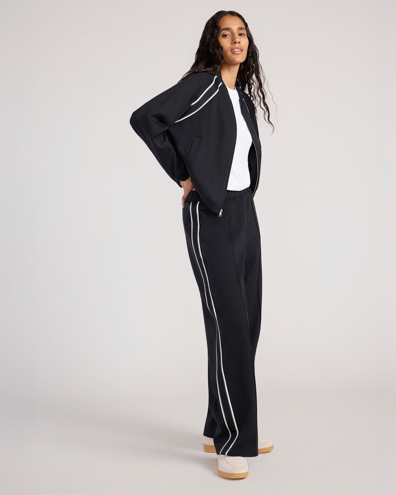The Soft Luxe Organic Cotton Wide Leg Pant - Black
