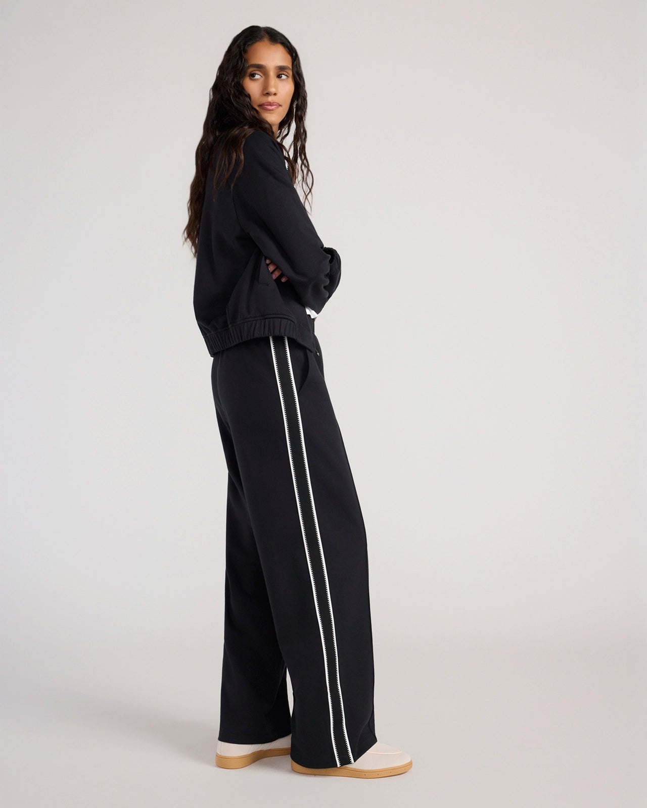 The Soft Luxe Organic Cotton Wide Leg Pant - Black