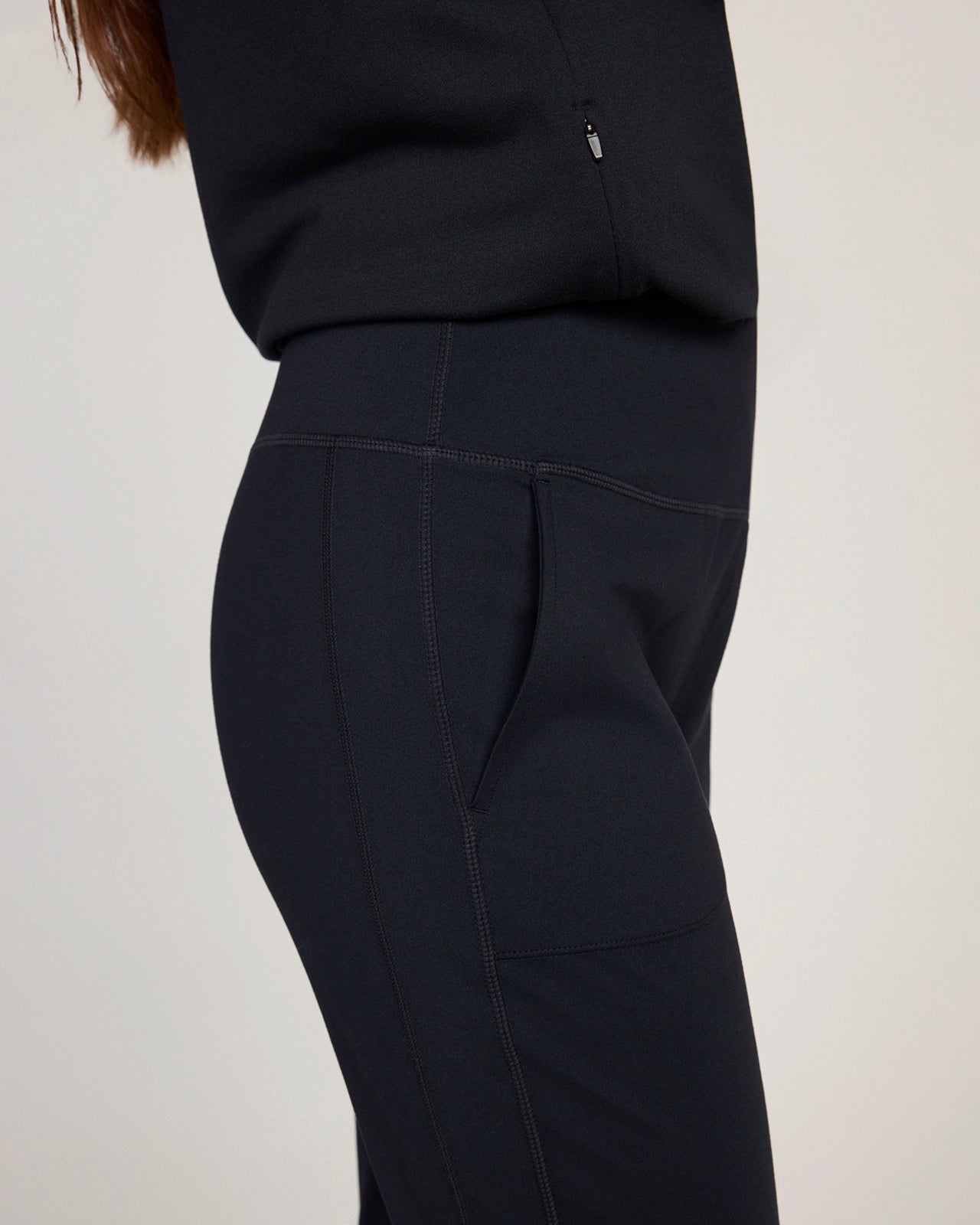 The Active Peached Interlock Jogger - Black