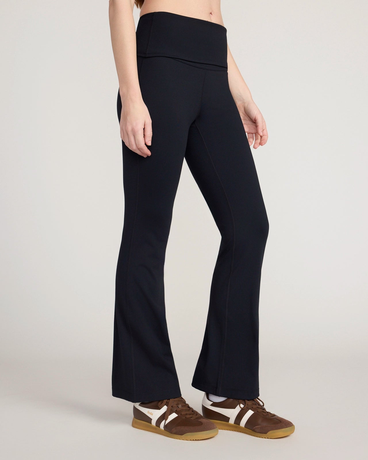 The Active Foldover Flare Legging - Black