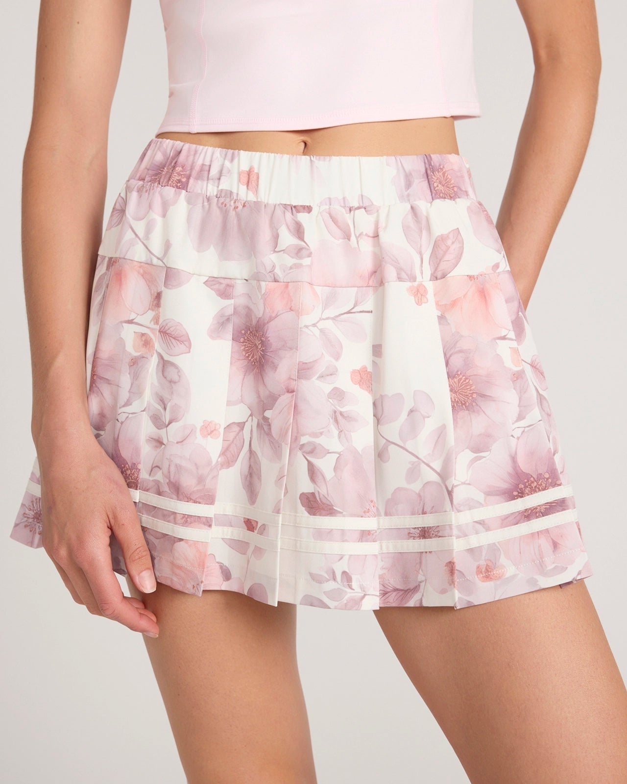 The Active Sunset Floral Print Skort with Short Liner - Sunset Floral Print