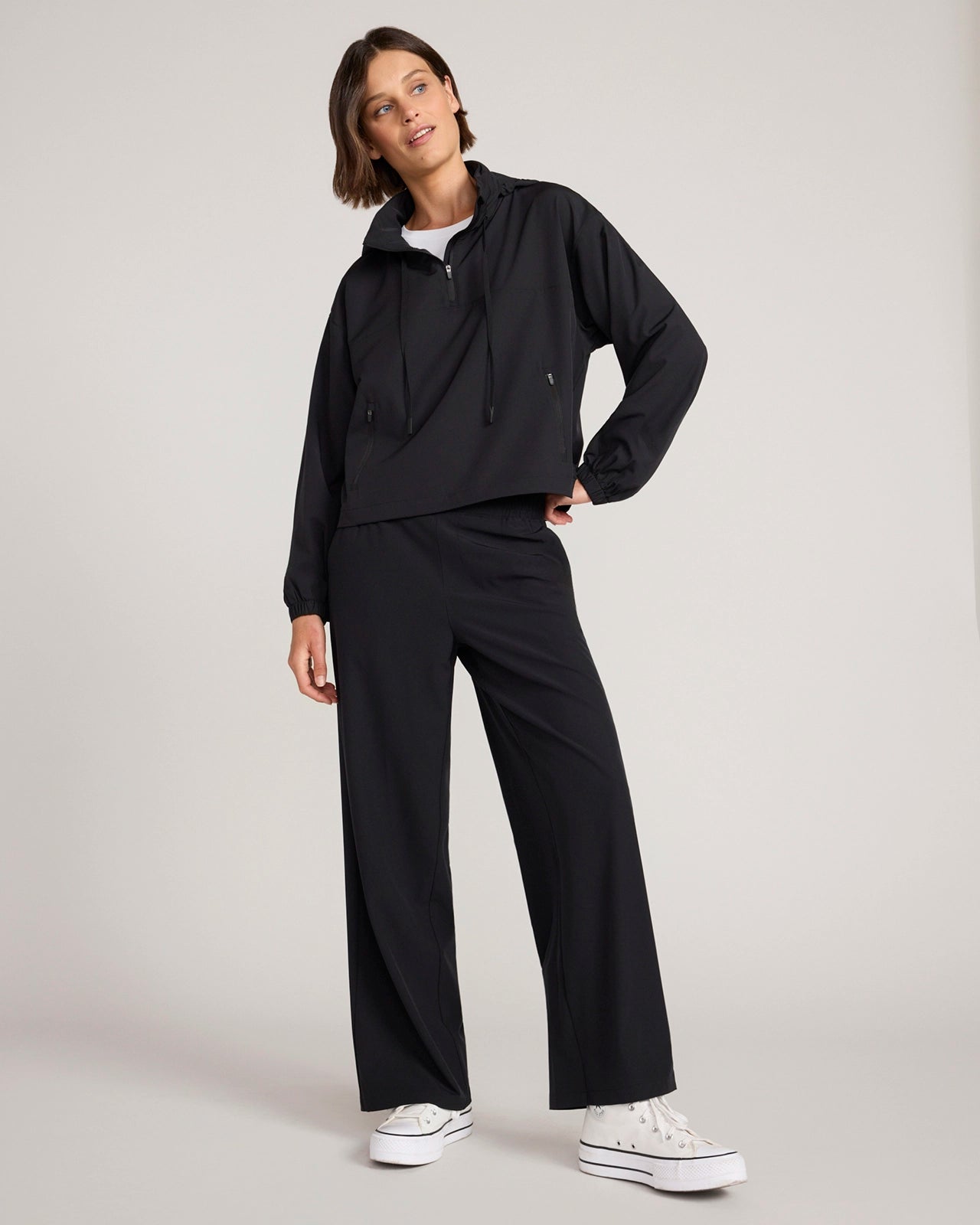 The Soft Stretch Wide Leg Commuter Pant - Black